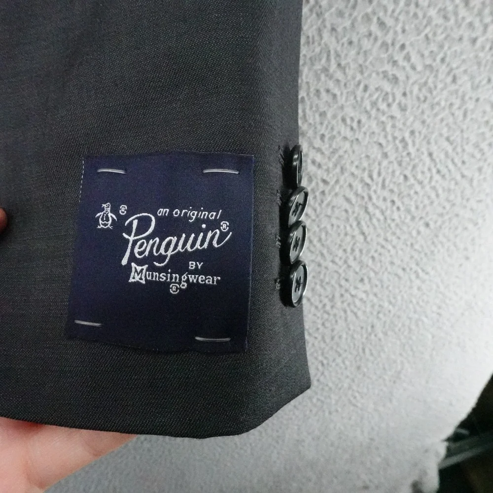 Original Penguin Mens Osmans Wool Blend Blazer Black 38R Sport Coat NEW